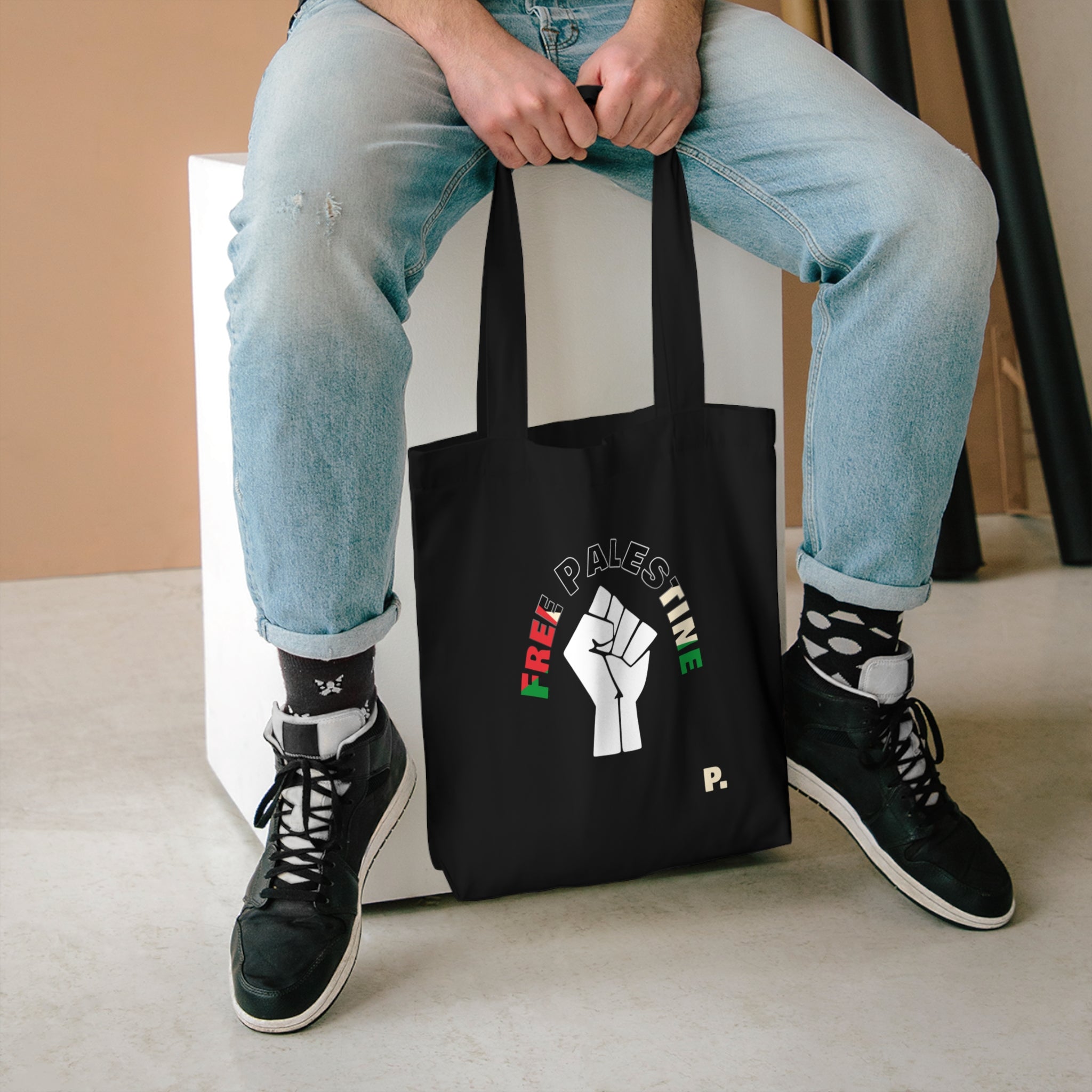 Free Palestine Tote (Black)